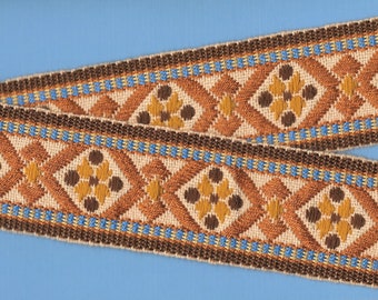 25mm Native American F-07-C Tribal Arrow Design JACQUARD RIBBON 1/" Per Yard