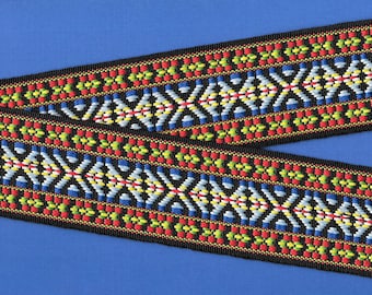 25mm Native American F-07-C Tribal Arrow Design JACQUARD RIBBON 1/" Per Yard