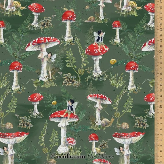DANIELA DRESCHER Jacquard Ribbon Poly Trim 5/8" wide (16mm) RARE From Germany, Fly Agaric & Elf Matching Cotton Fabric also available