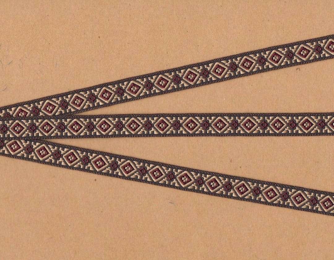 NATIVE AMERICAN A-13-F Jacquard Ribbon Polyester Trim 7/16