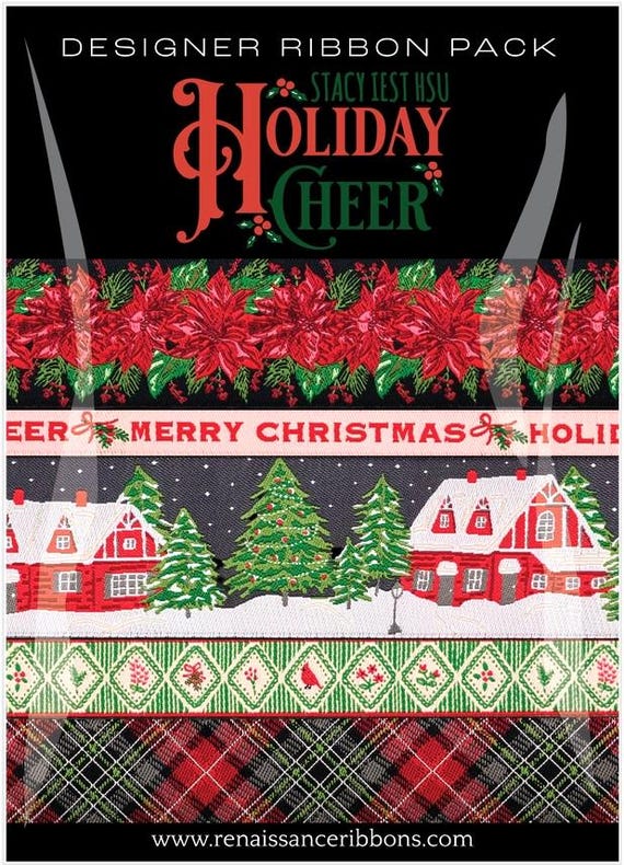 CHRISTMAS PAK NEW (5yds) 1yd ea of 5 Different Holiday Ribbons by Stacy iest Hsu