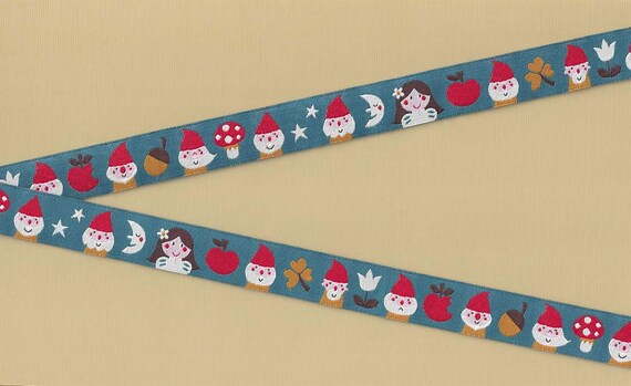 CHILDREN's Fairy Tales C-06-A Jacquard Ribbon Poly Trim 5/8" Wide (16mm) Farbenmix Design, Snow White & The Seven Dwarfs