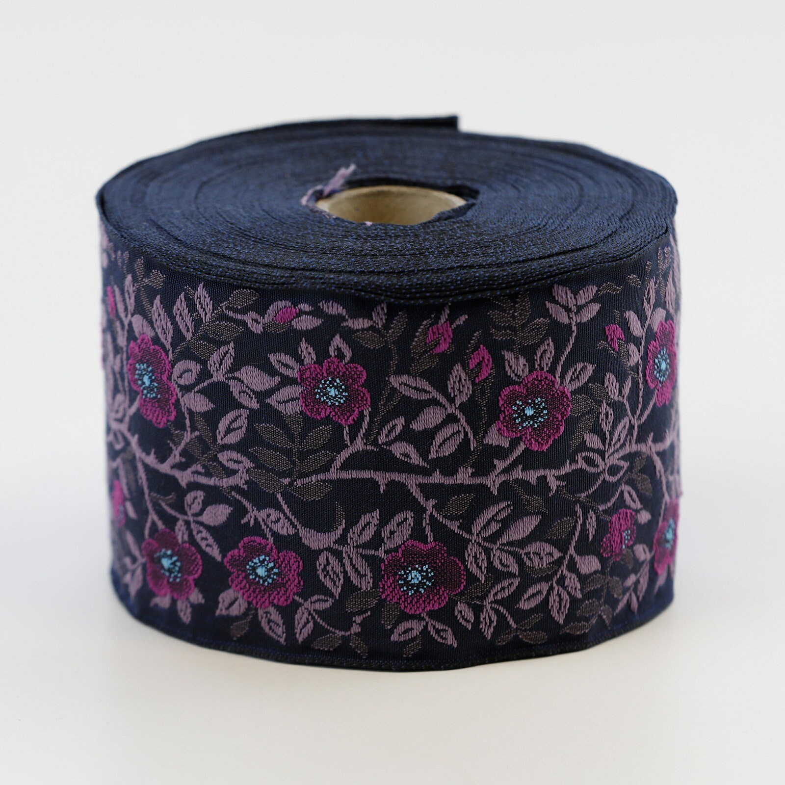 11 Yard Spool 1.37 inches Wide Purple Floral Embroidered Ribbon Vintage  Jacquard Floral Ribbon Floral Trim Woven Jacquard Jacquard Ribbons 35938