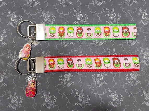 Jacquard Ribbon/Nylon Web 3/4" wide (20mm) Key Fobs, Matryoshka Dolls & Charms, Keychain, Wristlet, Zipper Pulls, Luggage Tags 5.5" long