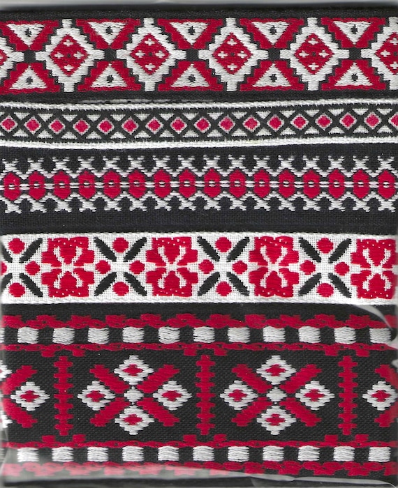 RIBBON PAK-121 Jacquard Cotton Ribbon (5yds) 1yd each of 5 Vintage Trims