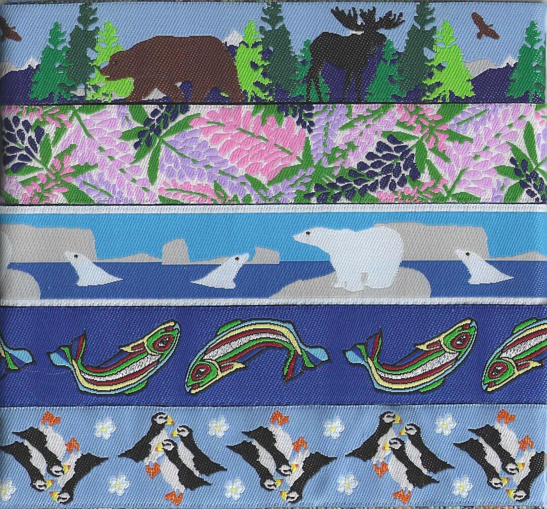 ALASKAN Ribbon Gift Pak #8 Jacquard Ribbon Poly Trim 7/8