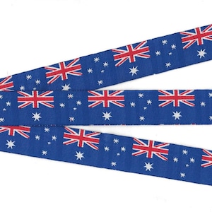 NOVIDADE/Bandeiras E-05-B Jacquard Ribbon Poly Trim, 7/8" de largura (22 mm) "Union Jack" Cruz do Sul da Austrália/Estrela da Comunidade Britânica de 7 pontas