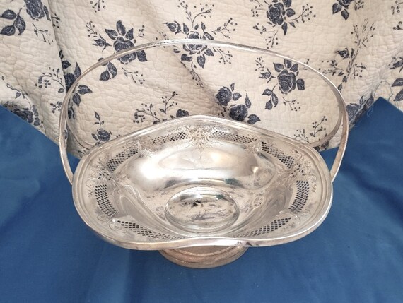 VINTAGE ANTIQUE 925 Sterling Silver Ornate "Bride's Basket" Early 1900's Victorian Flower Girl Basket, Serving Basket
