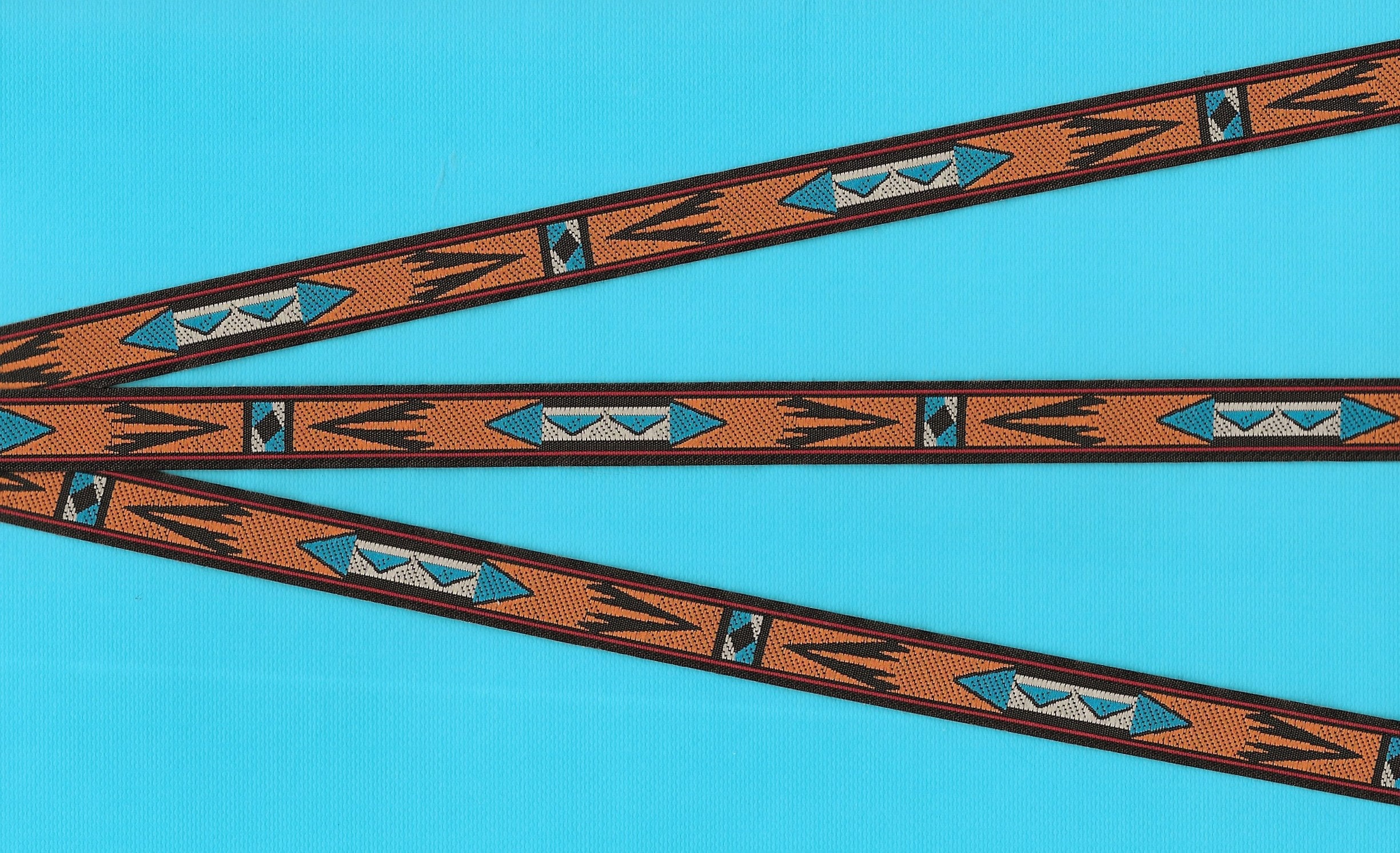 NATIVE AMERICAN B-13-A Jacquard Ribbon Poly Trim 1/2 wide