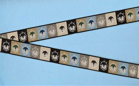 NATIVE AMERICAN RDS E-16-A Jacquard Ribbon Poly Trim 7/8" Wide (22mm) "Winter Spirit Mask" Multi-Colored Tribal