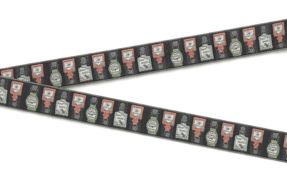 HALLOWEEN E-08-A Jacquard Ribbon Poly Trim 7/8" wide (22mm) Potions by Cori Dantini