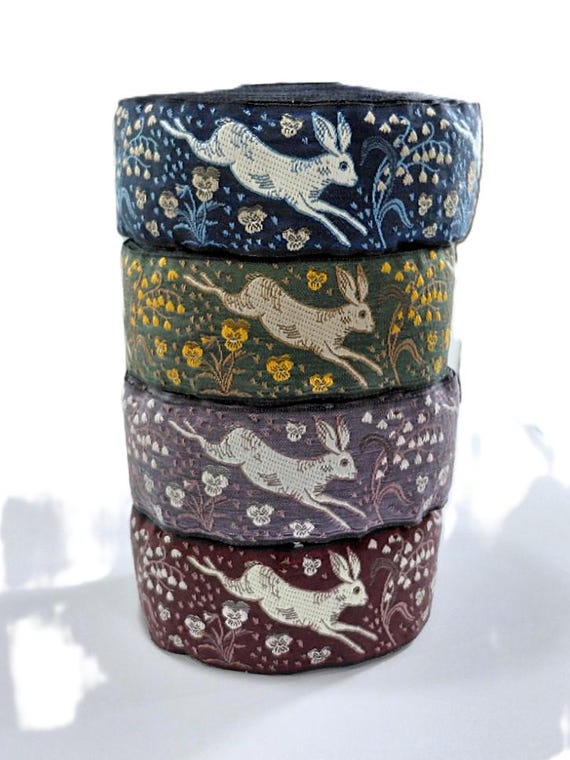 KAFKA H-27 Jacquard Ribbon Organic Cotton Trim 1+1/2" wide (38mm) NEW! Jackrabbits