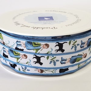 DANIELA DRESCHER Nastro jacquard per bambini, tessuto, larghezza 16 mm, dalla Germania, "Imelda e Katerle", le migliori amiche in un design divertente