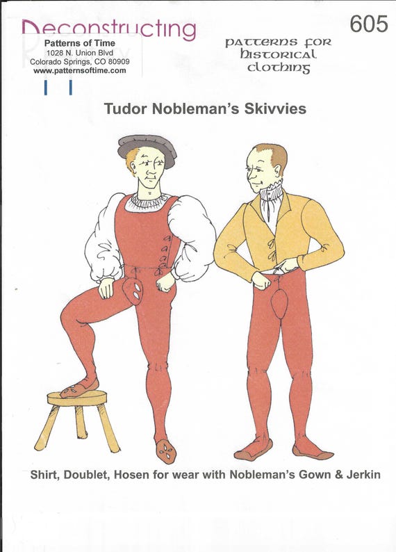 RECONSTRUCTING HISTORY (Instructions/Pattern) #RH605 Tudor Nobleman's Skivvies New/Uncut