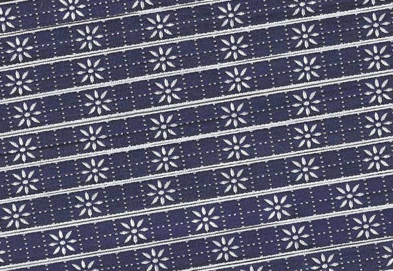 SNOWFLAKES A-04-A Jacquard Ribbon Poly Trim 3/8" wide (9mm) From France, Navy w/White Snowflakes