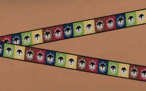 NATIVE AMERICAN RDS E-16-B Jacquard Ribbon Poly Trim 7/8" wide (22mm) "Autumn Spirit Mask" Multi-Colored Tribal Design