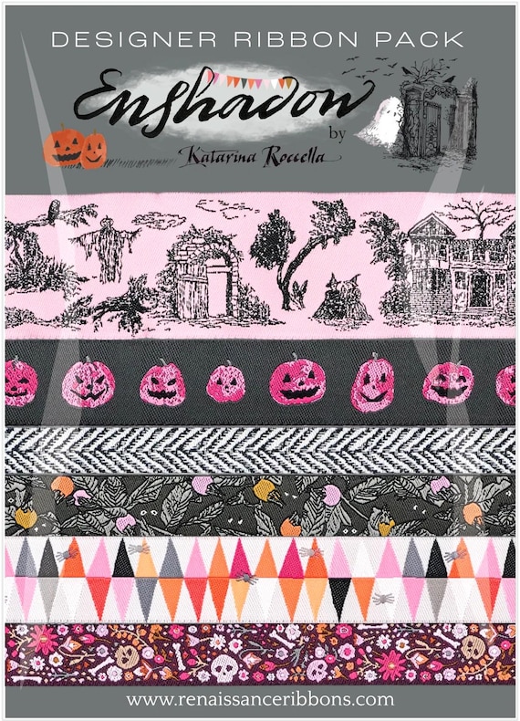 HALLOWEEN PAK ENSHADOW (6yds) 1yd each of 6 Different Ribbons by Katarina Roccella