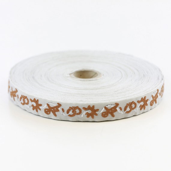 KAFKA C-02/04 Jacquard Ribbon Woven Cotton Trim 5/8" wide (16mm) Gray w/Gingerbread Men, Pretzels & Cookies Silver Ribbon, Per Yard