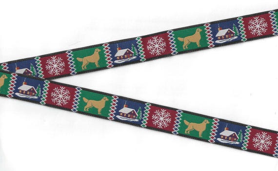 HOLIDAY D-13-A Jacquard Ribbon Poly Trim 3/4" wide (20mm) "North Country" Winter Designs