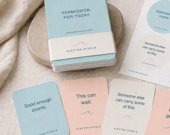 Printable Permission Cards | 40 Encouragement Cards for Rest, Boundaries & Self-Care