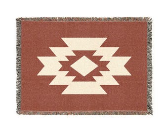 Südwestliche Azteken-Decke mit Rautenmuster | Navajo-Stil, Boho-Dekoration