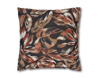 Kissenbezug aus Polyester mit Herbstmotiv und Blättermuster | Herbstlaubmuster