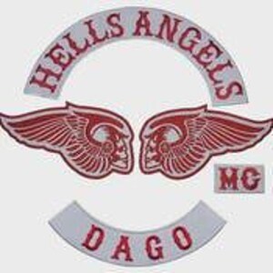 Hells Angels Dago MC Patch Set Winged Skulls Biker Embroidered Large Back Patch