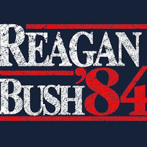 REPUBLICAN TSHIRT Reagan Bush 84 Campaign T-Shirt Donald Trump Political Tee Shirt also available on crewneck sweatshirts and hoodies SM-5XL