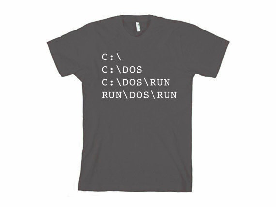 Reality Glitch Men's 'C DoS Run' Funny T-Shirt - 100% Cotton Graphic Tee - View #5
