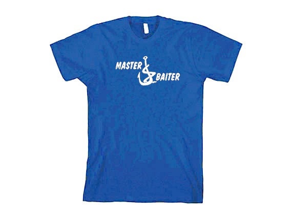 FUNNY TSHIRT Master Baiter T-shirt Fishing Hunting Dirty Joke Mens