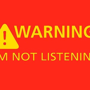 Warning I'm Not Listening T-Shirt FUNNY TSHIRT Mens Womes Kids Tee Shirt Funny Sarcasm Meme (also available on crewnecks and hoodies) SM-5XL