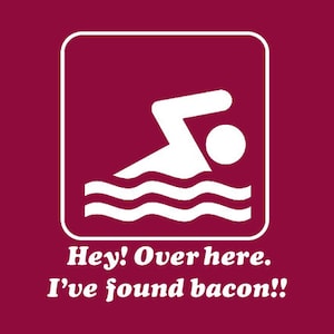 FUNNY T-SHIRT Hey Over Here I've Found Bacon (also available on crewnecks and hoodies) SM-5XL