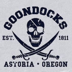 Goondocks 80s Movie T-Shirt Astoria Oregon Skull Graphic Tee SM-5XL