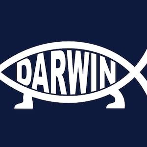 FUNNY TSHIRT Darwin Fish T-Shirt Science Teacher Athiest Mens Womens Tee Shirt (also available on crewneck sweatshirts and hoodies) SM-5XL