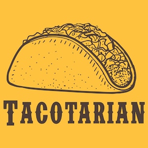 Tacotarian T-Shirt Funny Vegan Vegetarian Taco Tuesday Tee SM-5XL