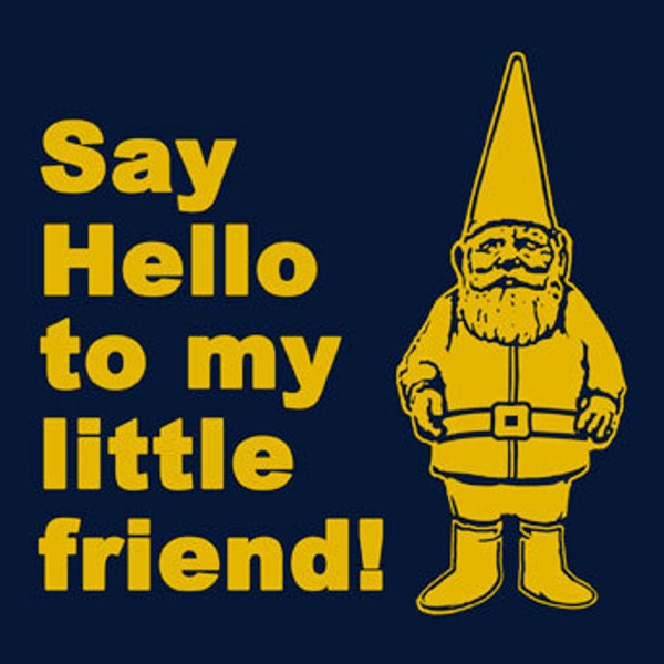 FUNNY TSHIRT Say Hello To My Little Friend Garden Gnome T-Shirt Mens Kids Tee Shirt also available on crewneck sweatshirts and hoodie SM-5XL