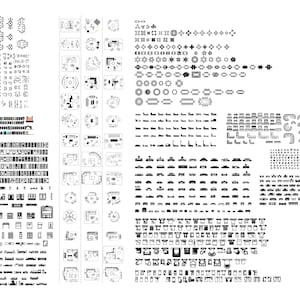 May include: A comprehensive collection of black and white architectural floor plan symbols and furniture icons. The set includes various seating arrangements, tables, doors, windows, and interior layout elements organized in a grid-like layout.