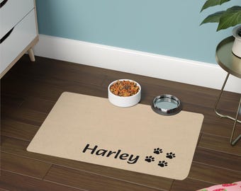 Tapis de sol personnalisé avec le nom de votre animal et empreintes de pattes