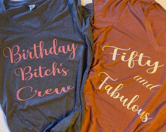 Birthday crew tops