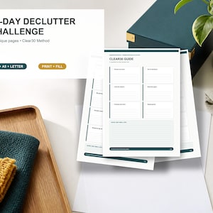 30 Dagen Opruimchallenge Printbaar, ADHD-vriendelijke Huisorganizer