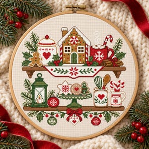 Christmas Cookie Cross Stitch Pattern, Cozy Holiday Baking PDF