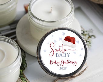 Santa Baby Candle Favors: 6pc, Christmas Baby Shower
