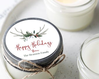 Woodland Holiday Candle 6pc Set: Personalized Gifts for Hosts, Neighbors & Clients