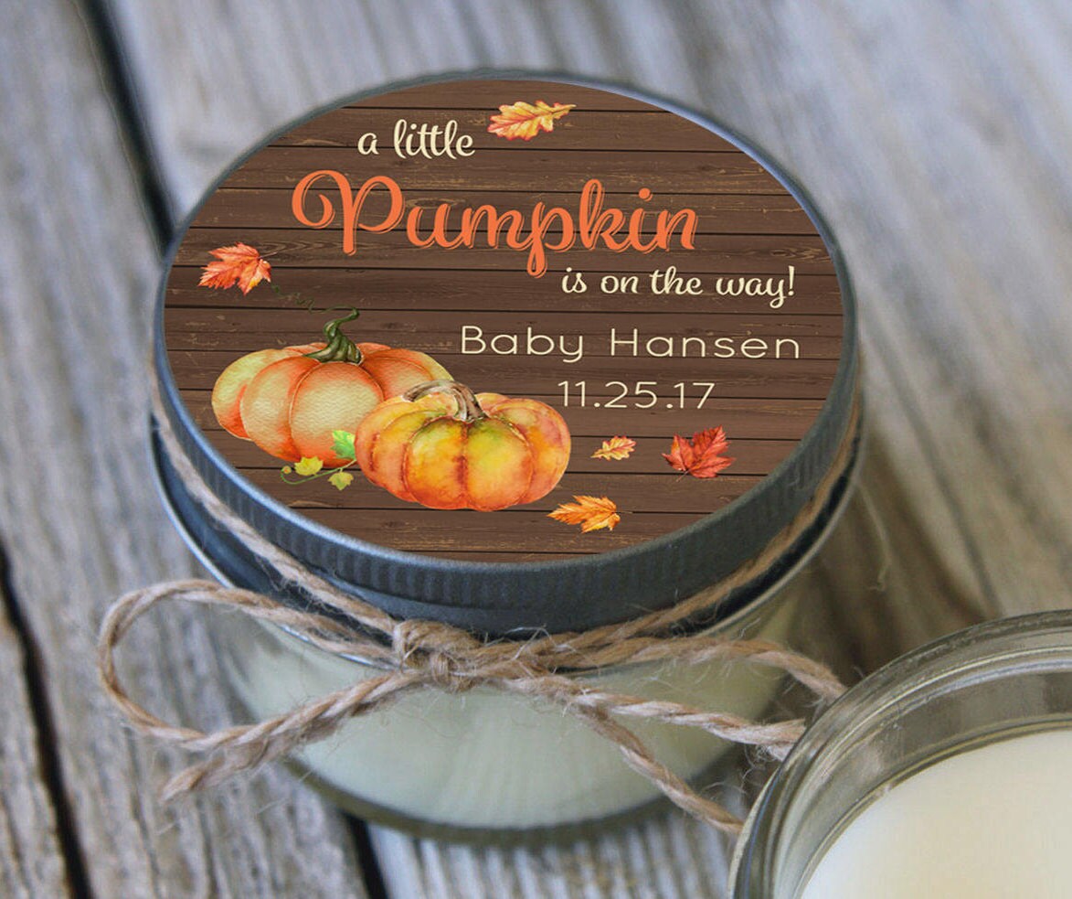 Set of 12 4 oz Little Pumpkin Baby Shower Favor // Baby Etsy