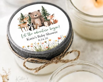 Woodland Baby Shower Candle Favors | Set of 6 | Forest Animal Favors