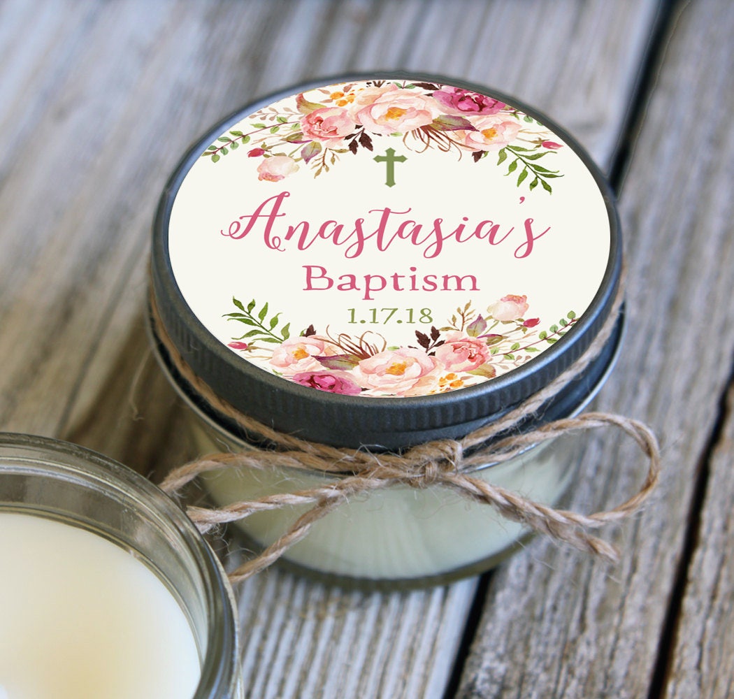 12 4 Oz Baptism Favor//first Communion Favor//soy Candle Etsy UK