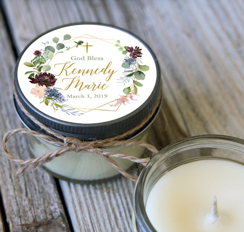 Baptism Candle Favors Baptism Candles Personalized Baptism Etsy