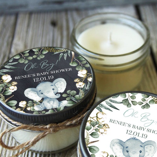 Boy Elephant Baby Shower Candle Girl Elephant Baby Shower Etsy