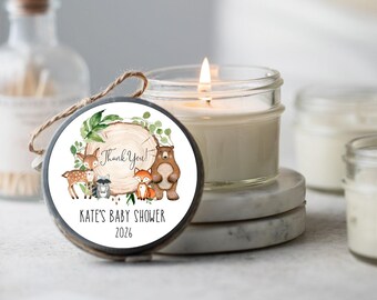 Set of 12 Woodland Babies Shower Candle Favors, Forest Babies Shower Favors, Woodland Shower Favor, Woodland baby shower, Free Shipping
