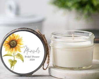 12 pcs Sunflower Soy Candle Favors, Bridal Shower Favors, Sunflower, Sunflower Wedding